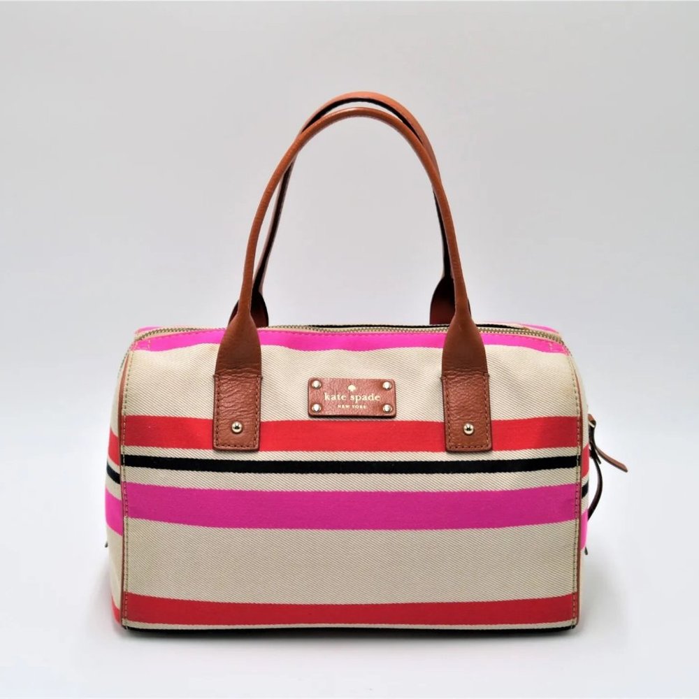 Kate Spade Kaleigh Oak Island Striped Tote Handbag Purse Canvas